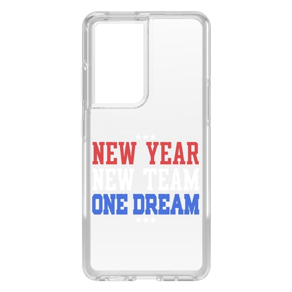 DistinctInk Clear Hybrid Case for Samsung Galaxy S21 Ultra (6.8" Screen) - New Year New Team One Dream - Raised Bezel Screen Guard