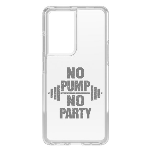 DistinctInk Clear Shockproof Hybrid Case for Galaxy S21 ULTRA 5G (6.8" Screen) - TPU Bumper Acrylic Back Tempered Glass Screen Protector - No Pump No Party Weights