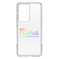 thumbnail image 1 of DistinctInk Clear Hybrid Case for Samsung Galaxy S21 Ultra (6.8" Screen) - Nurse An Art of Compassion - Wireless Charging Compatible, 1 of 2