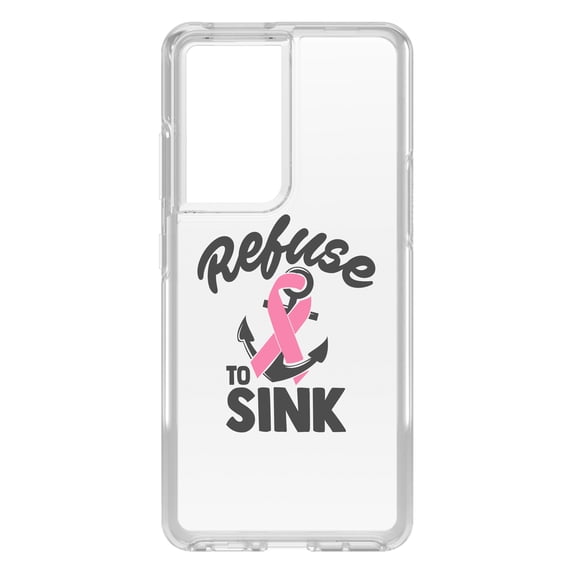 DistinctInk Clear Hybrid Case for Samsung Galaxy S21 Ultra (6.8" Screen) - Refuse to Sink Anchor - Slim Profile Design