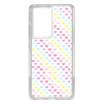 thumbnail image 1 of DistinctInk Clear Hybrid Case for Samsung Galaxy S21 Ultra (6.8" Screen) - Rainbow Hearts Diagonal Pattern - Shockproof Protection, 1 of 2