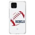 thumbnail image 1 of DistinctInk Clear Shockproof Hybrid Case for Google Pixel 4 (5.7" Screen) - TPU Bumper, Acrylic Back, Tempered Glass Screen Protector - Rebels Football - Red, Navy, 1 of 1