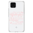 thumbnail image 1 of DistinctInk Clear Shockproof Hybrid Case for Google Pixel 4 (6.1" Screen) - TPU Bumper Acrylic Back Tempered Glass Screen Protector - Butterflies in Her Hari, Magic Secret Eyes, 1 of 1