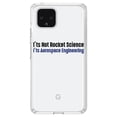 thumbnail image 1 of DistinctInk Clear Shockproof Hybrid Case for Google Pixel 4 (6.1" Screen) - TPU Bumper Acrylic Back Tempered Glass Screen Protector - Not Rocket Scient - Aerospace Engineering, 1 of 1