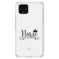 thumbnail image 1 of DistinctInk Clear Shockproof Hybrid Case for Google Pixel 4 XL (6.3" Screen) - TPU Bumper Acrylic Back Tempered Glass Screen Protector - Nurse - Title Just Above Queen - Black, 1 of 1