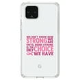 thumbnail image 1 of DistinctInk Clear Shockproof Hybrid Case for Google Pixel 4 XL (6.3" Screen) - TPU Bumper Acrylic Back Tempered Glass Screen Protector - Pink Ribbon Cancer - How STRONG We Are, 1 of 1