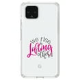 thumbnail image 1 of DistinctInk Clear Shockproof Hybrid Case for Google Pixel 4 XL (6.3" Screen) - TPU Bumper Acrylic Back Tempered Glass Screen Protector - We Rise by Lifting Others, 1 of 1