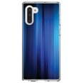 thumbnail image 1 of DistinctInk Clear Shockproof Hybrid Case for Samsung Galaxy Note 10 (6.3" Screen) - TPU Bumper, Acrylic Back, Tempered Glass Screen Protector - Bright Blue Curtain, 1 of 1