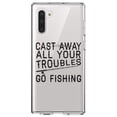 thumbnail image 1 of DistinctInk Clear Shockproof Hybrid Case for Samsung Galaxy Note 10 (6.3" Screen) - TPU Bumper Acrylic Back Tempered Glass Screen Protector - Cast Away All Your Troubles Go Fishing, 1 of 1