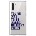 thumbnail image 1 of DistinctInk Clear Shockproof Hybrid Case for Samsung Galaxy Note 10 (6.3" Screen) - TPU Bumper Acrylic Back Tempered Glass Screen Protector - You've Cat to be Kitten Me Meow, 1 of 1