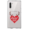 thumbnail image 1 of DistinctInk Clear Shockproof Hybrid Case for Samsung Galaxy Note 10 (6.3" Screen) - TPU Bumper Acrylic Back Tempered Glass Screen Protector - Deer Heart - Red Antlers, 1 of 1
