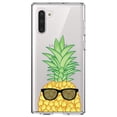 thumbnail image 1 of DistinctInk Clear Shockproof Hybrid Case for Samsung Galaxy Note 10 (6.3" Screen) - TPU Bumper, Acrylic Back, Tempered Glass Screen Protector - Pineapple Top with Shades, 1 of 1