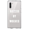 thumbnail image 1 of DistinctInk Clear Shockproof Hybrid Case for Samsung Galaxy Note 10 (6.3" Screen) - TPU Bumper Acrylic Back Tempered Glass Screen Protector - Raised By Wolves, 1 of 1