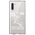thumbnail image 1 of DistinctInk Clear Shockproof Hybrid Case for Samsung Galaxy Note 10 (6.3" Screen) - TPU Bumper Acrylic Back Tempered Glass Screen Protector - How To Ride a Horse - Stay Mounted, 1 of 1