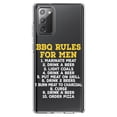 thumbnail image 1 of DistinctInk Clear Shockproof Hybrid Case for Samsung Galaxy Note 20 (6.7" Screen) - TPU Bumper Acrylic Back Tempered Glass Screen Protector - BBQ Rules for Men, 1 of 3