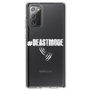 DistinctInk Clear Shockproof Hybrid Case for Samsung Galaxy Note 20 6.7" Screen - TPU Bumper Acrylic Back Tempered Glass Screen Protector - #Beastmode Beast Mode