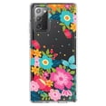 thumbnail image 1 of DistinctInk Clear Shockproof Hybrid Case for Samsung Galaxy Note 20 (6.7" Screen) - TPU Bumper, Acrylic Back, Tempered Glass Screen Protector - Bright Colored Flowers and Dots, 1 of 3