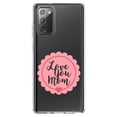 thumbnail image 1 of DistinctInk Clear Shockproof Hybrid Case for Samsung Galaxy Note 20 (6.7" Screen) - TPU Bumper Acrylic Back Tempered Glass Screen Protector - Love You Mom - Pink Ribbon, 1 of 3