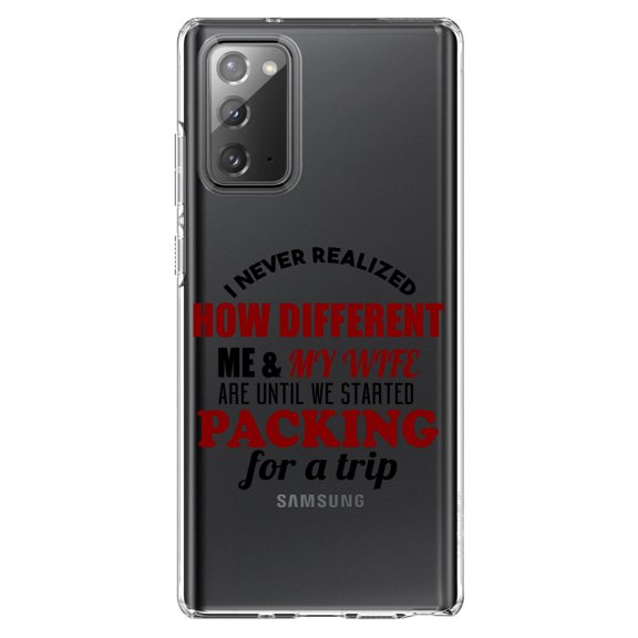 DistinctInk Clear Shockproof Hybrid Case for Samsung Galaxy Note 20 (6.7" Screen) - TPU Bumper Acrylic Back Tempered Glass Screen Protector - Never Realized How Different Packing For Trip