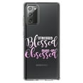 thumbnail image 1 of DistinctInk Clear Shockproof Hybrid Case for Samsung Galaxy Note 20 (6.7" Screen) - TPU Bumper Acrylic Back Tempered Glass Screen Protector - Stressed Blessed Make Up Obsessed, 1 of 3