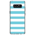 thumbnail image 1 of DistinctInk Clear Shockproof Hybrid Case for Samsung Galaxy Note 8 - TPU Bumper, Acrylic Back, Tempered Glass Screen Protector - Blue & White Bold Horizontal Stripes, 1 of 5