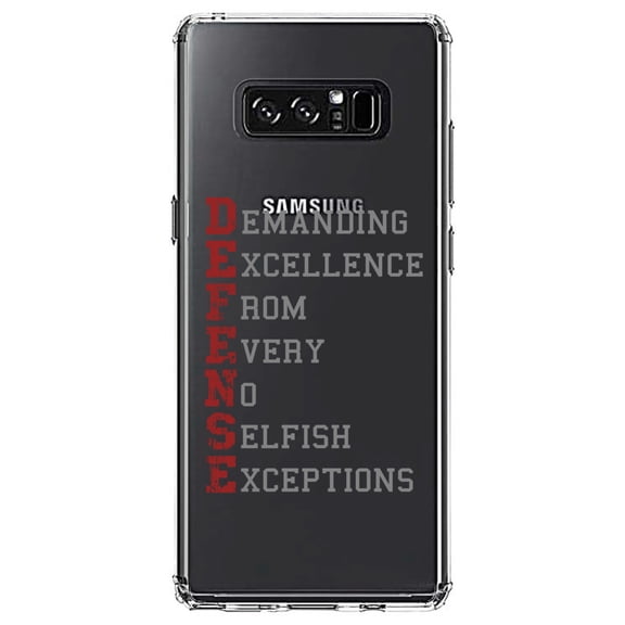DistinctInk Clear Shockproof Hybrid Case for Samsung Galaxy Note 8 - TPU Bumper Acrylic Back Tempered Glass Screen Protector - DEFENSE Demanding Excellence