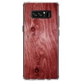 thumbnail image 1 of DistinctInk Clear Shockproof Hybrid Case for Samsung Galaxy Note 8 - TPU Bumper, Acrylic Back, Tempered Glass Screen Protector - Dark Red Weathered Wood Grain Print - Printed Wood Image, 1 of 5