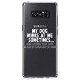 thumbnail image 1 of DistinctInk Clear Shockproof Hybrid Case for Samsung Galaxy Note 8 - TPU Bumper Acrylic Back Tempered Glass Screen Protector - My Dog Winks at Me Sometimes, 1 of 5