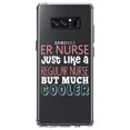 thumbnail image 1 of DistinctInk Clear Shockproof Hybrid Case for Samsung Galaxy Note 8 - TPU Bumper Acrylic Back Tempered Glass Screen Protector - ER Nurse Just Like Regular But Cooler, 1 of 5