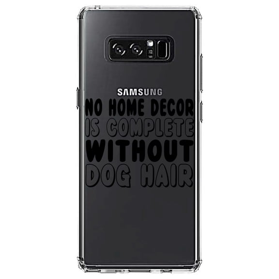 DistinctInk Clear Shockproof Hybrid Case for Samsung Galaxy Note 8 - TPU Bumper Acrylic Back Tempered Glass Screen Protector - No Home Dcor Complete without Dog Hair