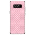 thumbnail image 1 of DistinctInk Clear Shockproof Hybrid Case for Samsung Galaxy Note 8 - TPU Bumper, Acrylic Back, Tempered Glass Screen Protector - Light Pink Scalloped Pattern, 1 of 5