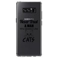 thumbnail image 1 of DistinctInk Clear Shockproof Hybrid Case for Samsung Galaxy Note 8 - TPU Bumper Acrylic Back Tempered Glass Screen Protector - Never Trust Man Who Doesn't Like Cats, 1 of 5