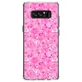 thumbnail image 1 of DistinctInk Clear Shockproof Hybrid Case for Samsung Galaxy Note 8 - TPU Bumper, Acrylic Back, Tempered Glass Screen Protector - Preppy Pattern - Pink & White Flowers Floral, 1 of 5