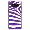 thumbnail image 1 of DistinctInk Clear Shockproof Hybrid Case for Samsung Galaxy Note 8 - TPU Bumper, Acrylic Back, Tempered Glass Screen Protector - Purple & White Zebra Skin Stripes, 1 of 5