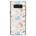 thumbnail image 1 of DistinctInk Clear Shockproof Hybrid Case for Samsung Galaxy Note 8 - TPU Bumper, Acrylic Back, Tempered Glass Screen Protector - Unicorn Rainbow Wand Pattern - Beige, 1 of 5