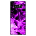 thumbnail image 1 of DistinctInk Clear Shockproof Hybrid Case for Samsung Galaxy Note 8 - TPU Bumper, Acrylic Back, Tempered Glass Screen Protector - Violet Flame Fire - Printed Image of Fire, 1 of 5