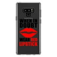 thumbnail image 1 of DistinctInk Clear Shockproof Hybrid Case for Samsung Galaxy Note 9 - TPU Bumper Acrylic Back Tempered Glass Screen Protector - When in Doubt Where Red Lipstick, 1 of 5