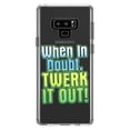 thumbnail image 1 of DistinctInk Clear Shockproof Hybrid Case for Samsung Galaxy Note 9 - TPU Bumper Acrylic Back Tempered Glass Screen Protector - When in Doubt Twerk it Out, 1 of 5