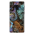 thumbnail image 1 of DistinctInk Clear Shockproof Hybrid Case for Samsung Galaxy Note 9 - TPU Bumper, Acrylic Back, Tempered Glass Screen Protector - Gold Brown Black Blue Abstract Swirls - Abstract Swirls, 1 of 5