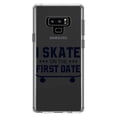thumbnail image 1 of DistinctInk Clear Shockproof Hybrid Case for Samsung Galaxy Note 9 - TPU Bumper Acrylic Back Tempered Glass Screen Protector - I Skate on the First Date, 1 of 5