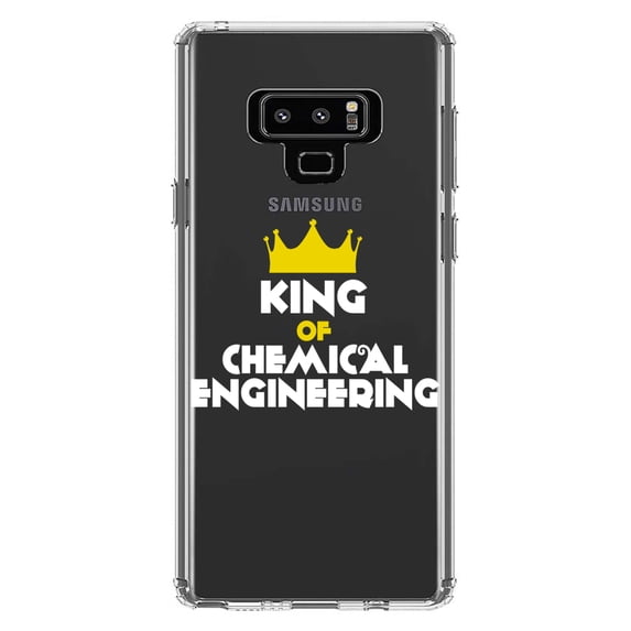 DistinctInk Clear Shockproof Hybrid Case for Samsung Galaxy Note 9 - TPU Bumper Acrylic Back Tempered Glass Screen Protector - King of Chemical Engineering