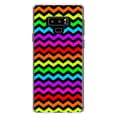 thumbnail image 1 of DistinctInk Clear Shockproof Hybrid Case for Samsung Galaxy Note 9 - TPU Bumper, Acrylic Back, Tempered Glass Screen Protector - Rainbow Black Stripes Wave - Stripes Pattern, 1 of 5