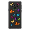 thumbnail image 1 of DistinctInk Clear Shockproof Hybrid Case for Samsung Galaxy Note 9 - TPU Bumper Acrylic Back Tempered Glass Screen Protector - Rainbow Butterflies Butterfly, 1 of 5