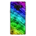 thumbnail image 1 of DistinctInk Clear Shockproof Hybrid Case for Samsung Galaxy Note 9 - TPU Bumper, Acrylic Back, Tempered Glass Screen Protector - Rainbow Shimmering Curve, 1 of 5