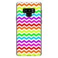 thumbnail image 1 of DistinctInk Clear Shockproof Hybrid Case for Samsung Galaxy Note 9 - TPU Bumper, Acrylic Back, Tempered Glass Screen Protector - Rainbow White Stripes Wave - Stripes Pattern, 1 of 5