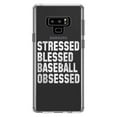 thumbnail image 1 of DistinctInk Clear Shockproof Hybrid Case for Samsung Galaxy Note 9 - TPU Bumper Acrylic Back Tempered Glass Screen Protector - Stressed Blessed Baseball Obsessed, 1 of 5