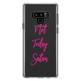 thumbnail image 1 of DistinctInk Clear Shockproof Hybrid Case for Samsung Galaxy Note 9 - TPU Bumper Acrylic Back Tempered Glass Screen Protector - Not Today Satan - Hot Pink, 1 of 5