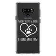 thumbnail image 1 of DistinctInk Clear Shockproof Hybrid Case for Samsung Galaxy Note 9 - TPU Bumper Acrylic Back Tempered Glass Screen Protector - When I Need A Hand I Found Your Paw, 1 of 5