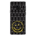 thumbnail image 1 of DistinctInk Clear Shockproof Hybrid Case for Samsung Galaxy Note 9 - TPU Bumper, Acrylic Back, Tempered Glass Screen Protector - Yellow Smiley Face Black Grey Damask, 1 of 5