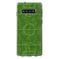 thumbnail image 1 of DistinctInk Clear Shockproof Hybrid Case for Samsung Galaxy S10 (6.1" Screen) - TPU Bumper, Acrylic Back, Tempered Glass Screen Protector - Soccer Field Layout, 1 of 2